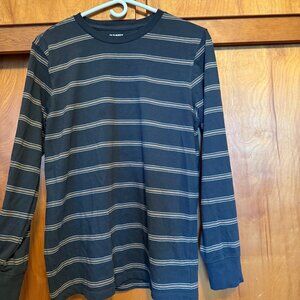 Old Navy Men's Medium Striped Long-Sleeve Crewneck Shirt